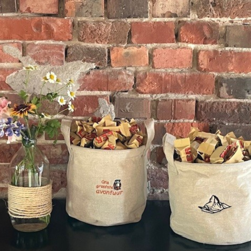 🧺Jute mandje met naam