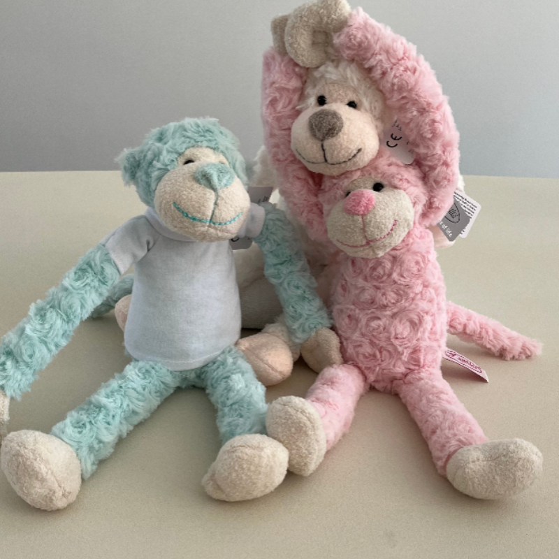 🐵💛 slingeraap knuffel met naam op t-shirt