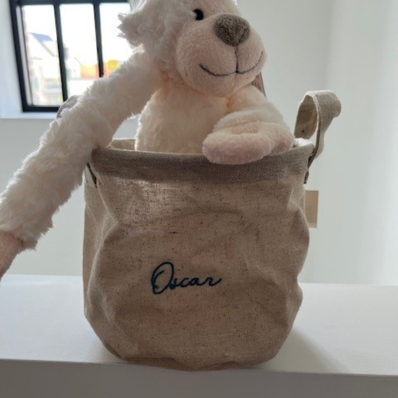 🧺Jute mandje met naam