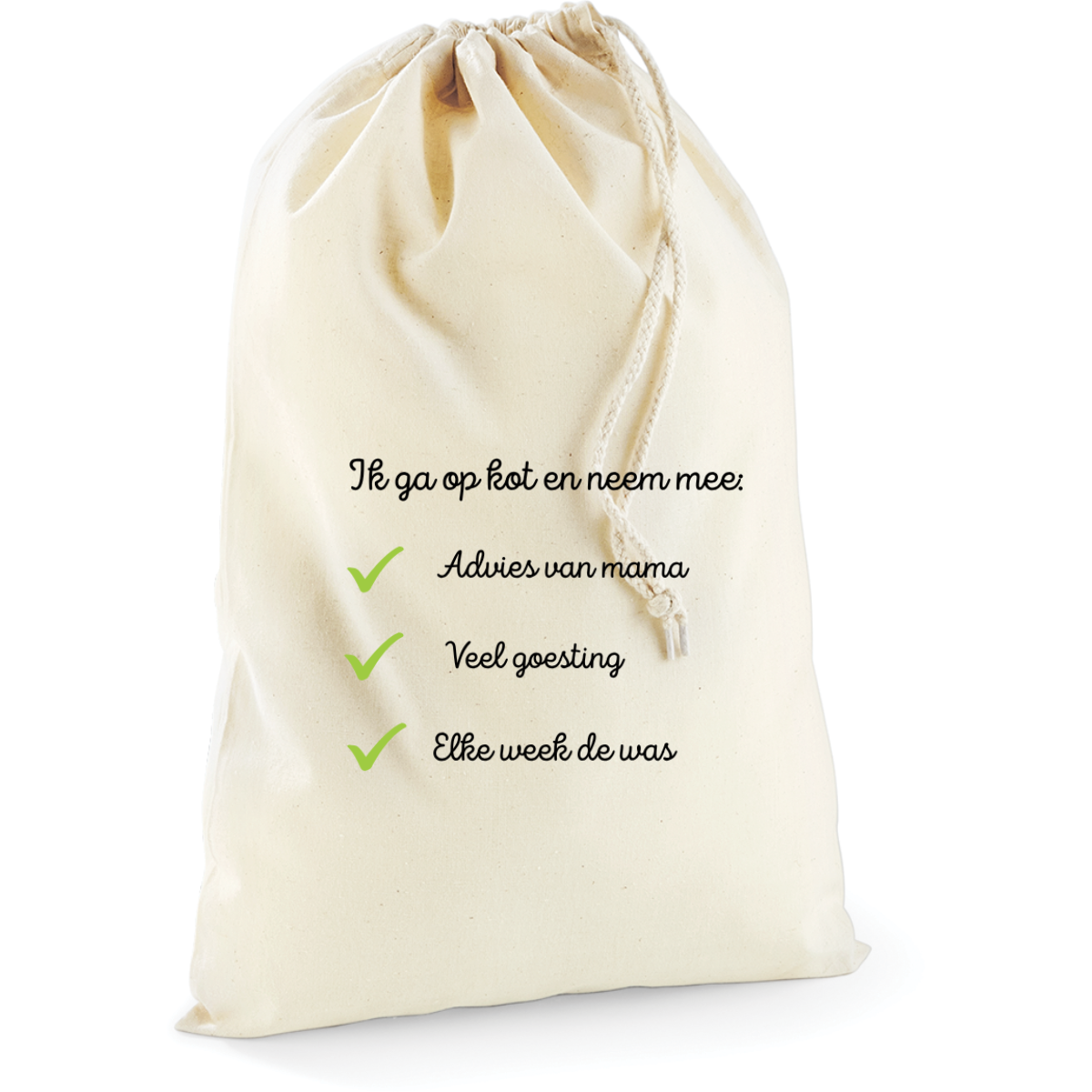 Waszak met grote tekening of tekst